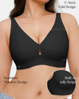 Seamless Wireless Jelly Plunge & Minimizer Support Bra Set