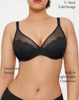 Lightweight Underwire Minimizer Lace Mesh Bra