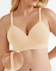 Seamless Wireless Comfortable Adjustable Wide-Strap T-Shirt Bra