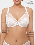 Lightweight Underwire Minimizer Lace Mesh Bra