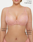 Lightweight Underwire Minimizer Lace Mesh Bra