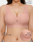 Seamless Wireless Jelly Plunge & Minimizer Support Bra Set