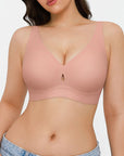 Seamless Wireless Jelly Plunge & Minimizer Support Bra Set