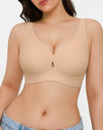Seamless Wireless Jelly Plunge & Minimizer Support Bra Set
