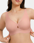 Seamless Wireless Jelly Plunge & Minimizer Support Bra Set