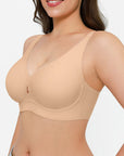 Seamless Wireless Jelly Plunge & Minimizer Support Bra Set