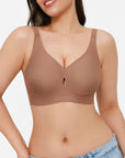 Seamless Wireless Jelly Plunge & Minimizer Support Bra Set