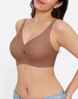 Seamless Wireless Jelly Plunge & Minimizer Support Bra Set