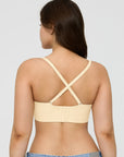 Popilush? beige push-up bra with removable straps. Seamless design and versatile, ideal for shapewear dresses.