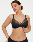 Lightweight Underwire Minimizer Lace Mesh Bra