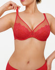 Lightweight Underwire Minimizer Lace Mesh Bra