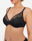 Lightweight Underwire Minimizer Lace Mesh Bra