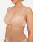Lightweight Underwire Minimizer Lace Mesh Bra