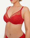 Lightweight Underwire Minimizer Lace Mesh Bra