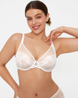Lightweight Underwire Minimizer Lace Mesh Bra