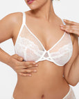 Lightweight Underwire Minimizer Lace Mesh Bra