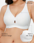 Seamless Wireless Jelly Plunge & Minimizer Support Bra Set