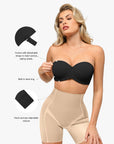 Popilush? strapless bra with shapewear, for support and versatility with removable straps.