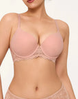 Popilush® Nude Pink / 36C Seamless Embrace Lace Underwire Bra