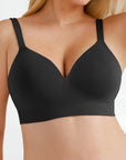 Popilush? Black / S Seamless Wireless Adjustable Wide-Strap T-Shirt Bra