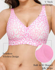 Seamless Wireless Jelly Leopard Support & Push UP Bra Set