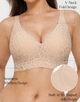 Seamless Wireless Jelly Leopard Support & Push UP Bra Set