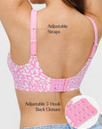 Seamless Wireless Jelly Leopard Support & Push UP Bra Set