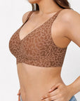 Seamless Wireless Jelly Leopard Support & Push UP Bra Set