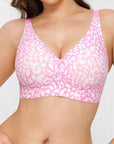 Seamless Wireless Jelly Leopard Support & Push UP Bra Set