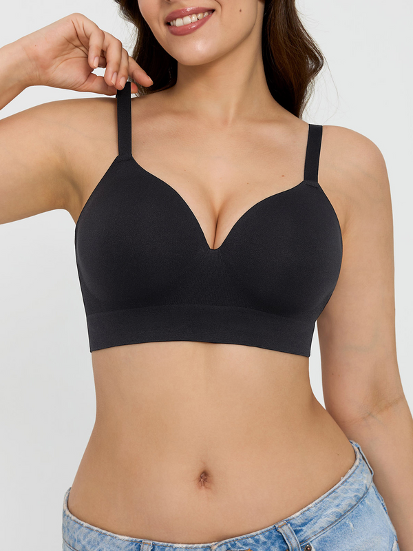 Seamless Wireless Push-Up V-Neck Bra Butt-Lifting Shorts Set
