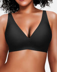 Seamless Wireless Jelly Plunge & Minimizer Support Bra Set