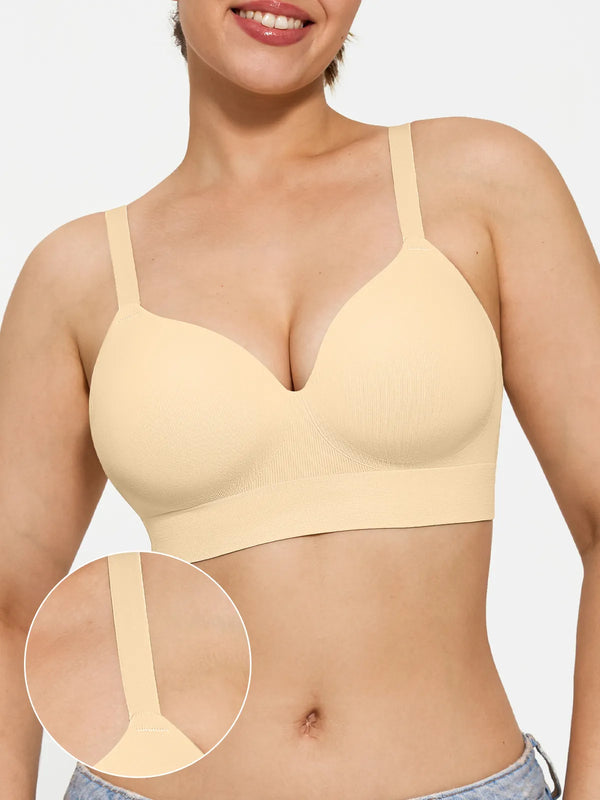 Seamless Wireless Push-Up V-Neck Bra Butt-Lifting Shorts Set