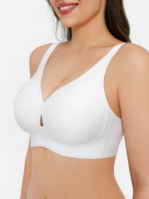 Seamless Wireless Jelly Plunge &amp; Minimizer Support Bra Set