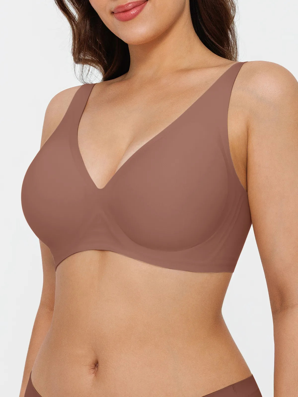 Seamless Wireless Jelly Comfortable Plunge Bra