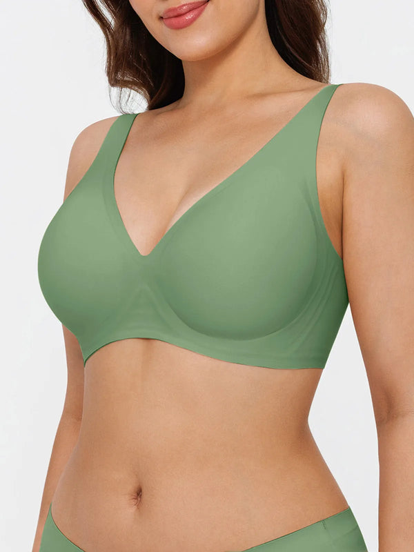 Seamless Wireless Jelly Comfortable Plunge Bra
