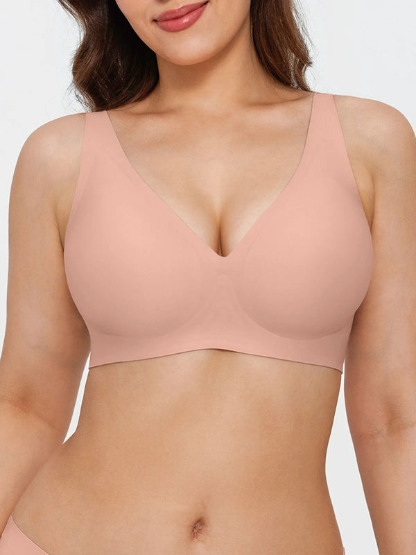 Seamless Wireless Jelly Leopard Contour Minimizer Support Bra