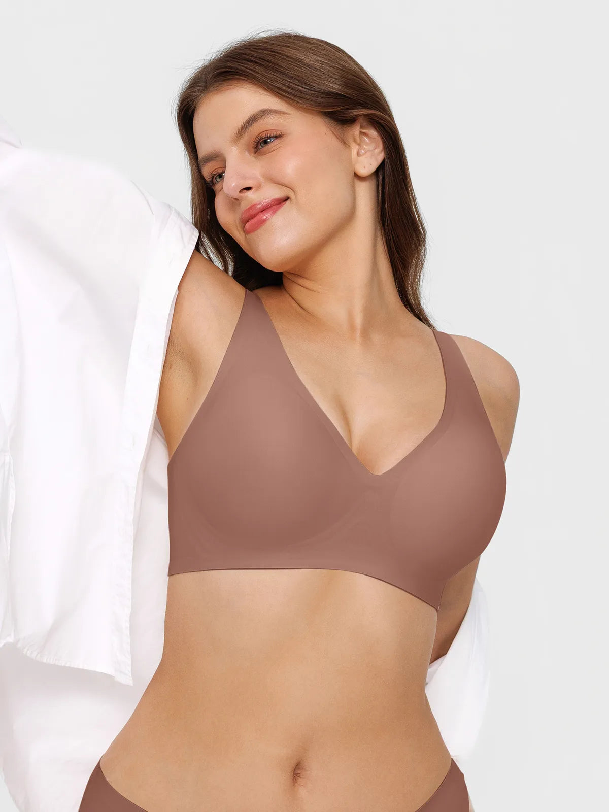 Seamless Wireless Jelly Comfortable Plunge Bra