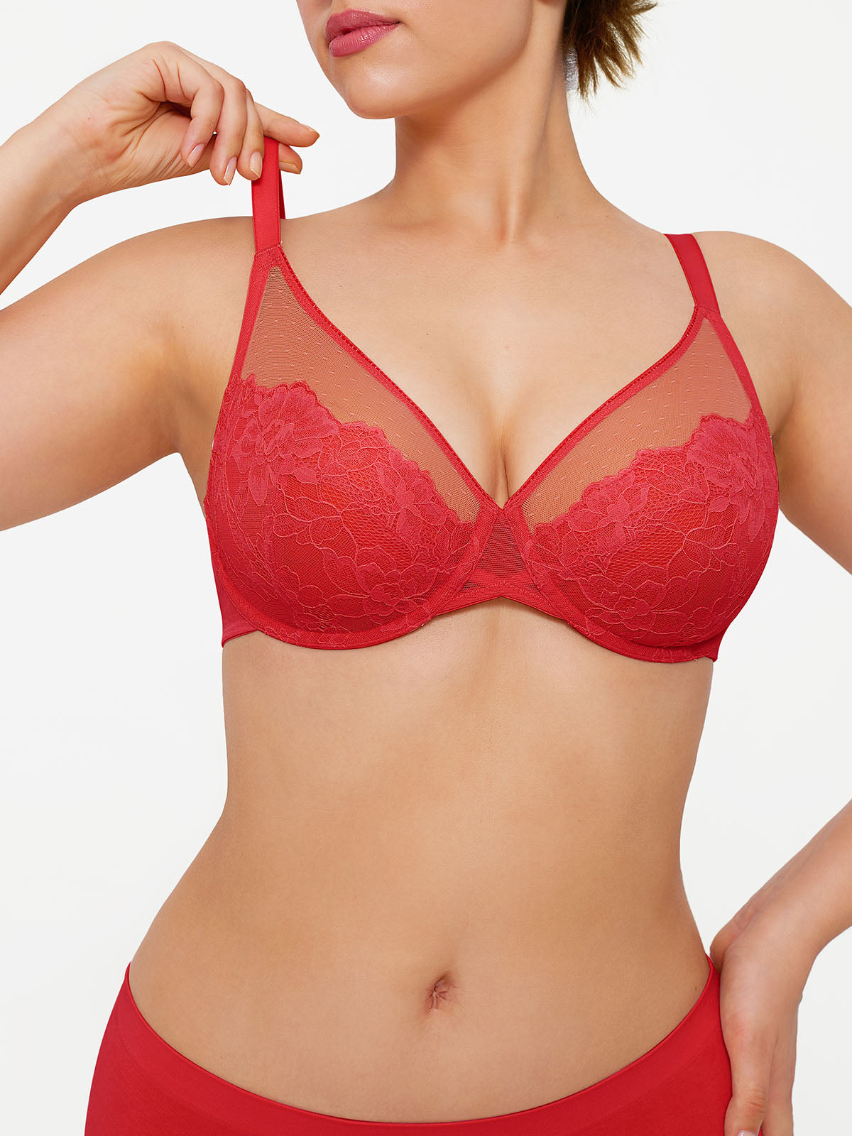 Lightweight Underwire Minimizer Lace Mesh Bra