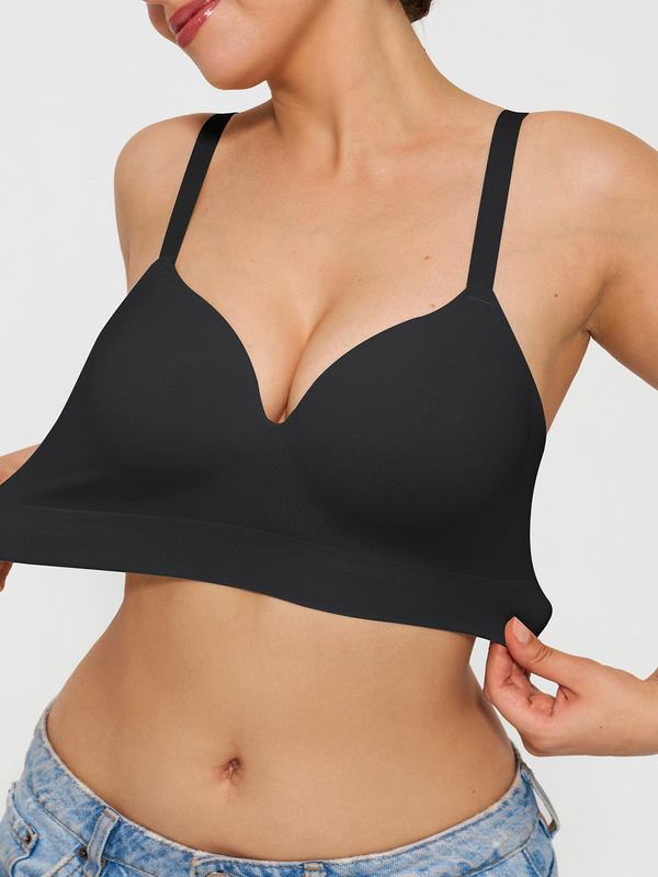 Seamless Wireless Push-Up V-Neck Bra Butt-Lifting Shorts Set