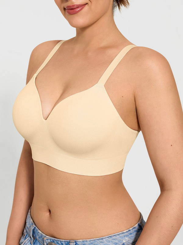 Seamless Wireless Push-Up V-Neck Bra Butt-Lifting Shorts Set