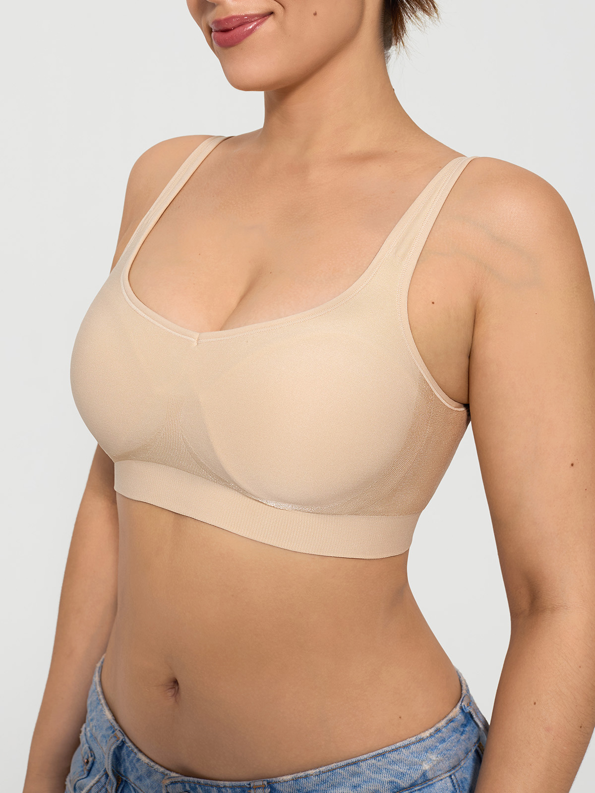 Seamless Adjustable Comfortable Wide-Strap Underwire-Free Smoothing Bra