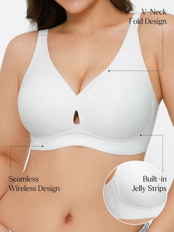 Seamless Wireless Jelly Plunge &amp; Minimizer Support Bra Set