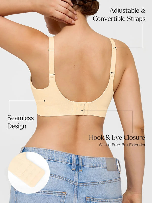 Seamless Wireless Push-Up V-Neck Bra Butt-Lifting Shorts Set
