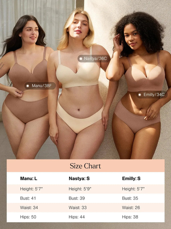 Seamless Wireless Push-Up V-Neck Bra Butt-Lifting Shorts Set