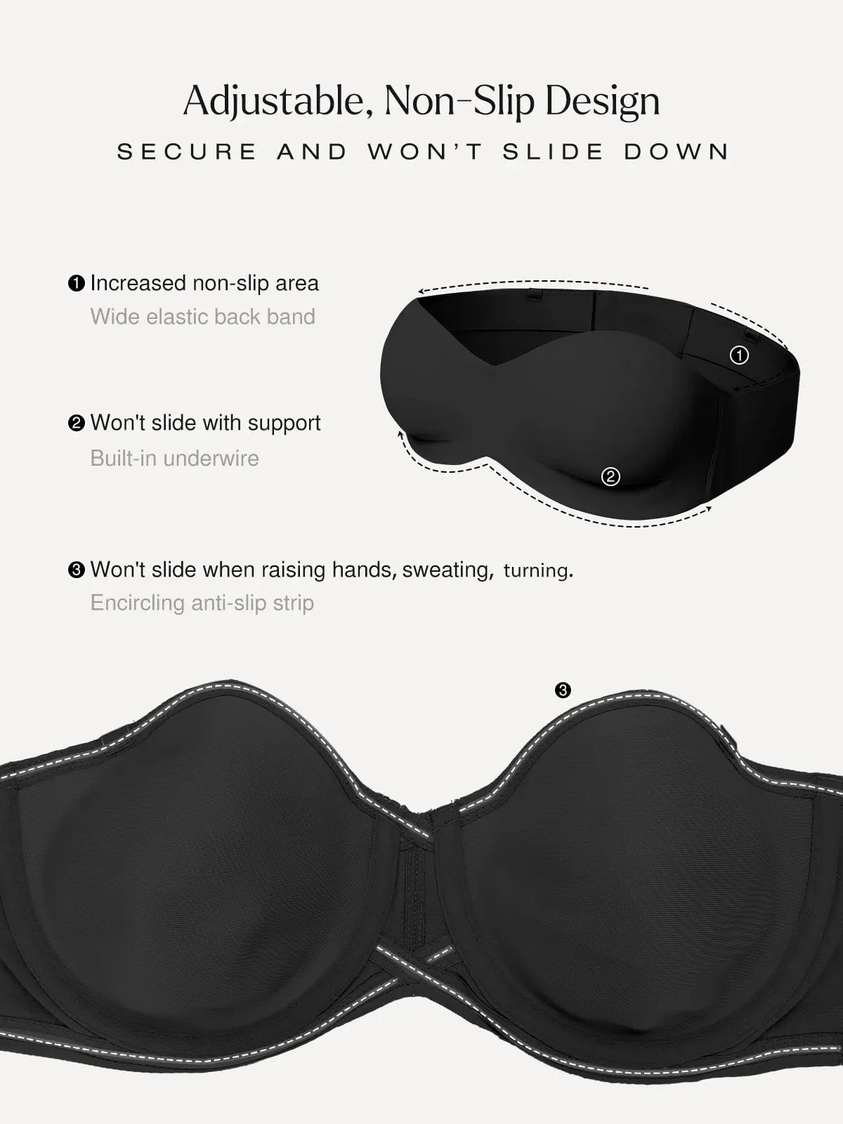 Strapless bra from Popilush?, featuring a non-slip design