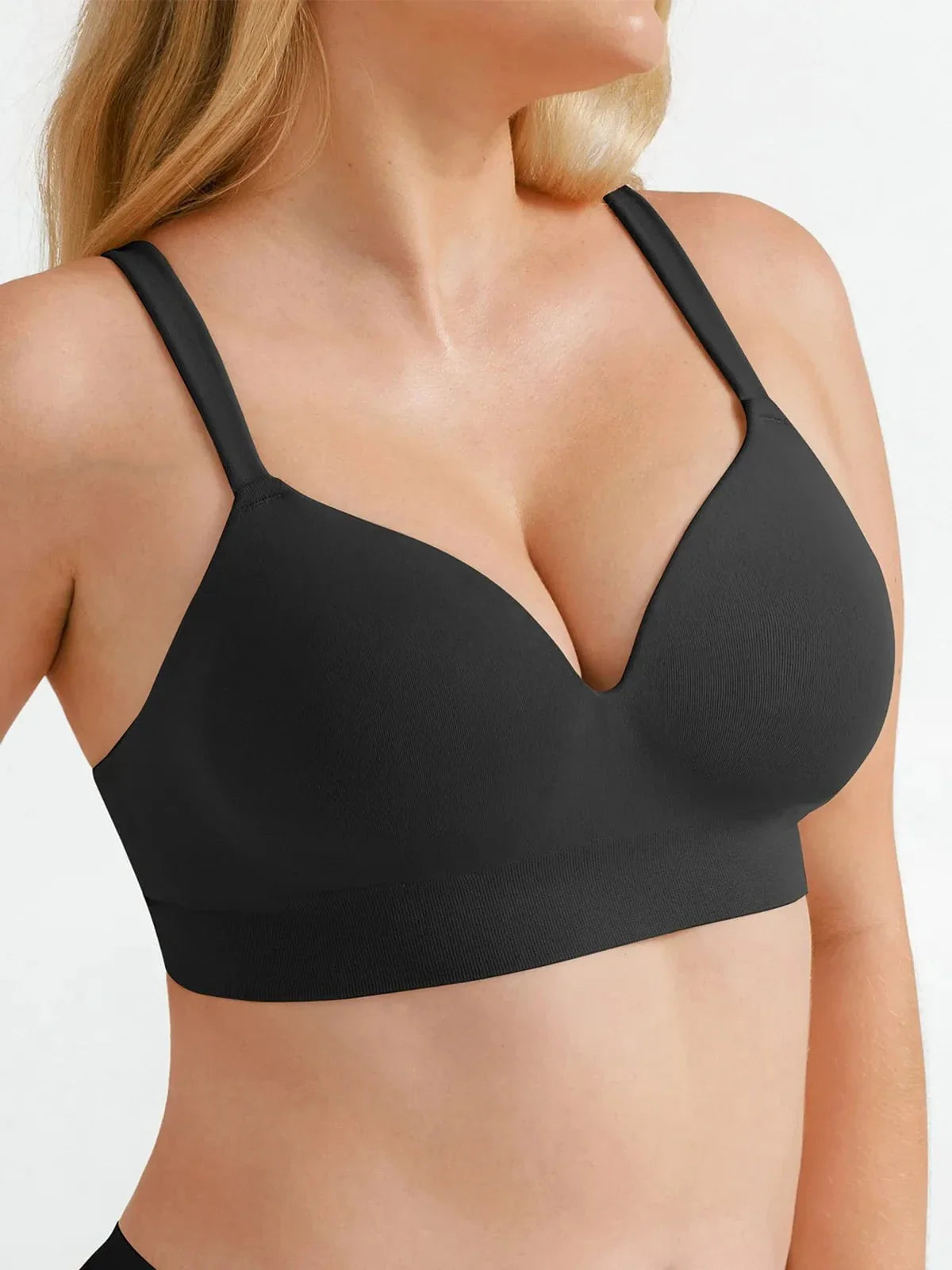 Popilush? Seamless Wireless Adjustable Wide-Strap T-Shirt Bra